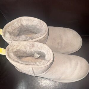 UGG Tan Shearling Boots with Yellow Accents